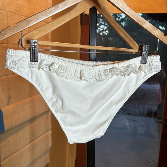 NWOT Express Swim Ruffle Eyelet Hipster Bikini Bottoms Ivory Size Medium - Picture 4 of 4